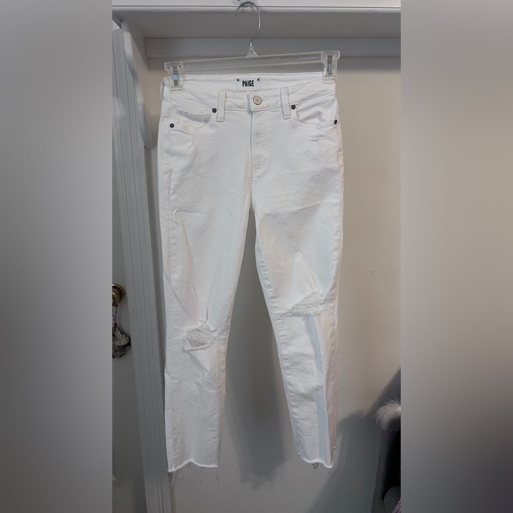 Paige White Distressed Jeans